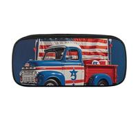 VFKLT Trousse à crayons portable 4th of July Patriotic Trucks - Trousse à crayons - Trousse de maquillage - Trousse de rangement pour femme et homme, Noir , Taille unique, Trousse à crayons