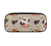 VFKLT Trousse à crayons portable avec imprimé vache - Trousse à crayons - Trousse de maquillage - Trousse de rangement pour femme et homme, Noir , Taille unique, Trousse à crayons