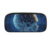 VFKLT Trousse à crayons portable avec intelligence artificielle, motif cerveau, trousse à crayons, trousse de maquillage, trousse de rangement, trousse à crayons, trousse de maquillage pour femme et