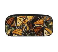 VFKLT Trousse à crayons portable Monarch Butterflies - Trousse à crayons - Trousse de maquillage - Trousse de rangement pour femme et homme, Noir , Taille unique, Trousse à crayons