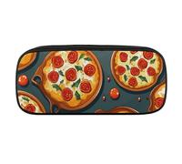 VFKLT Trousse à crayons portable pour aliments pizza, trousse à crayons, trousse de maquillage, trousse de rangement, trousse à crayons, trousse de maquillage pour femme et homme, Noir , Taille