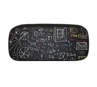VFKLT Trousse à crayons portable pour mathématiques et physiques, trousse à crayons, trousse de maquillage, trousse de rangement, trousse à crayons, trousse de maquillage pour femme et homme, Noir ,