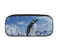 VFKLT Trousse à crayons portable Snow Mountain Pingouin - Trousse à crayons - Trousse de maquillage - Trousse de rangement pour femme et homme, Noir , Taille unique, Trousse à crayons