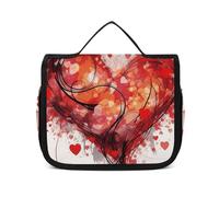 VFKLT Trousse de toilette à suspendre avec cœur abstrait - Trousse de maquillage de voyage étanche pour homme et femme - Blanc - 22,6 x 7,1 x 18,5 cm, blanc, 8.9 x 2.8 x 7.3 inch, Trousse de toilette