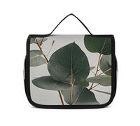 VFKLT Trousse de toilette à suspendre avec feuilles d'eucalyptus - Trousse de maquillage de voyage étanche pour homme et femme - Blanc - 22,6 x 7,1 x 18,5 cm, blanc, 8.9 x 2.8 x 7.3 inch, Trousse de