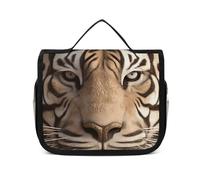 VFKLT Trousse de toilette à suspendre avec tête de tigre 3D, trousse de maquillage de voyage étanche pour homme et femme, blanc, 22,6 x 7,1 x 18,5 cm, trousse de toilette suspendue, blanc, 8.9 x 2.8 x