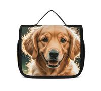 VFKLT Trousse de toilette à suspendre Golden Retrievers - Trousse de maquillage de voyage étanche pour homme et femme - Blanc - 22,6 x 7,1 x 18,5 cm, blanc, 8.9 x 2.8 x 7.3 inch, Trousse de toilette
