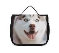 VFKLT Trousse de toilette à suspendre Husky Piquant Dog - Trousse de maquillage de voyage étanche pour homme et femme - Blanc - 22,6 x 7,1 x 18,5 cm, blanc, 8.9 x 2.8 x 7.3 inch, Trousse de toilette