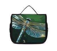 VFKLT Trousse de toilette à suspendre libellule verte - Trousse de maquillage de voyage étanche pour homme et femme - 22,6 x 7,1 x 18,5 cm - Trousse de toilette à suspendre, blanc, 8.9 x 2.8 x 7.3