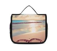 VFKLT Trousse de toilette à suspendre Love Beach Voyage Trousse de maquillage Organiseur étanche pour homme et femme Blanc 22,6 x 7,1 x 18,5 cm, blanc, 8.9 x 2.8 x 7.3 inch, Trousse de toilette