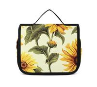 VFKLT Trousse de toilette à suspendre, motif tournesol d'été, trousse de maquillage de voyage, trousse de maquillage étanche pour homme et femme, blanc, 22,6 x 7,1 x 18,5 cm, trousse de toilette