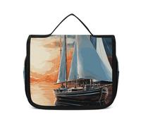 VFKLT Trousse de toilette à suspendre - Paysage de voile - Trousse de maquillage de voyage étanche pour homme et femme - Blanc - 22,6 x 7,1 x 18,5 cm, blanc, 8.9 x 2.8 x 7.3 inch, Trousse de toilette