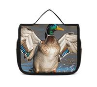 VFKLT Trousse de toilette à suspendre pour chasse, canards sauvages volants, trousse de maquillage de voyage, trousse de maquillage étanche pour homme et femme, blanc, 22,6 x 7,1 x 18,5 cm, trousse de
