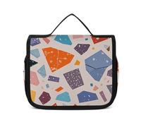 VFKLT Trousse de toilette à suspendre Terrazzo Marbre Pastel Trousse de maquillage de voyage étanche pour homme et femme Blanc 22,6 x 7,1 x 18,5 cm, blanc, 8.9 x 2.8 x 7.3 inch, Trousse de toilette
