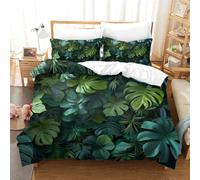 VFKLZCNYR 3D, Imprimé Feuilles Tropicales Parure De Lit Microfibre Super Douce Et Respirante Housses De Couettes 3 Pièces Et Taie d'oreiller King（220x240cm）