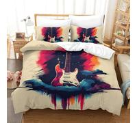 VFKLZCNYR 3D Imprimé Housse Guitare De Couette Respirant Housse Couette avec Fermeture Éclair avec Taie d'oreiller Literie pour Aux Enfants Filles Adolescents Double（200x200cm）