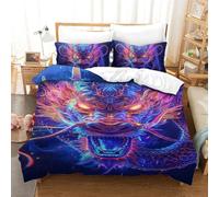 VFKLZCNYR 3D Le Dragon Housse De Couette avec Taies d'oreiller Et Fermeture Éclair, 3 Pièces Microfibre Parure De Lit pour Enfants Adolescents Adultes Single（140x200cm）