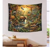 VFKLZCNYR Animaux de la jungle 3D Effet Tapisserie Art Mural Tapisserie Murales DécoRation Murale En Tissu Pour Chambre Salon Collège Dortoir Tenture Murale 180cmx230cm