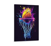 VFKLZCNYR Basketball Peinture Murale De Cadre 3D De Salon, Peinture Murale Abstraite, Impression Sur Toile, Art Moderne De Bureau De Chambre À Coucher, Décoration À La Maison 12x18inch(30x45cm)
