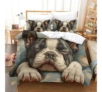 VFKLZCNYR Bouledogue Français Housse De Couette 3D Imprimé Parure De Lit pour Garçons Filles Ados Housse De Couette Soft Fermeture Éclair Invisible en Microfibre Super King（260x220cm）