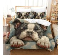 VFKLZCNYR Bouledogue Français Housse De Couette 3D Imprimée Literie Microfibre Couette Housse avec Fermeture À Glissière pour Adultes Double（200x200cm）