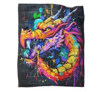 VFKLZCNYR Dragon Flanelle Couverture Polaire Super Chaude,Haute Qualité,Douce Et Confortable,Canape, Ultra Douce Et Duveteuse pour Chambre Canapé Voyage 60x80inch(150x200cm)