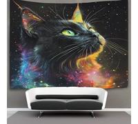 VFKLZCNYR Espace Le chat 3D Effet Tapisserie Art Mural Tapisserie Murales Tapisserie Murale Tissu Pour La Chambre À Coucher Le Salon Le Dortoir Tenture Murale 180cmx230cm