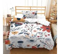VFKLZCNYR Fleurs Housse De Couette en Microfibre 3D Motif Imprimé 2 Pièces Parure De Lit avec Fermeture Éclair avec Taies d'oreiller Ensemble De Literie Single(135x200cm)