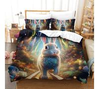 VFKLZCNYR Housse De Couette Le Lapin, Motif Imprimé en 3D De Parures De Lit,Ensemble De Literie avec Taies d'oreiller, pour Adultes Et Enfants Super King（260x220cm）