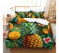 VFKLZCNYR Impression 3D Housse De Couette Résistant Ananas À La DécoloSourision Housse Couette Haute Qualité 3 Pièces avec Taies d'oreiller Literie pour Garçons Adultes King（220x240cm）