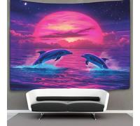 VFKLZCNYR La baleine 3D Effet Tapisserie DécoSourision Murale Tapisserie Murales Tapisserie Murale Tissu Pour Chambre Salon Collège Dortoir Tenture Murale 70cmx100cm