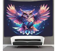 VFKLZCNYR La Chouette 3D Effet Tapisserie Art Mural Tapisserie Murales DécoSourision Murale En Tissu Pour Chambre Salon Collège Dortoir Tenture Murale 180cmx230cm