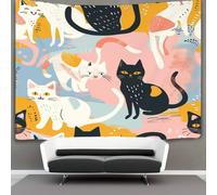 VFKLZCNYR Le chat 3D Effet Tapisserie DécoSourision Murale Tapisserie Murales DécoSourision Murale En Tissu Pour Chambre Salon Serviette De Plage Tenture Murale 180cmx230cm