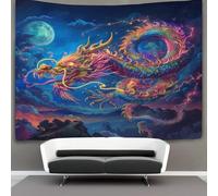 VFKLZCNYR Le dragon 3D Effet Tapisserie Art Mural Tapisserie Murales DécoSourision Murale En Tissu Pour Chambre Salon Collège Dortoir Tenture Murale 180cmx230cm