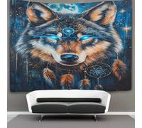 VFKLZCNYR Le loup 3D Effet Tapisserie DécoSourision Murale Tapisserie Murales DécoSourision Murale En Tissu Pour Chambre Salon Collège Dortoir Tapisserie 150cmx200cm