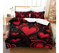 VFKLZCNYR Parure De Lit en Amour, Microfibre 3 Pièces Housse De Couette, 3D avec Taie d'oreiller Et Fermeture Eclair pour Garçons Et Filles Single（140x200cm）