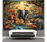VFKLZCNYR Tapisserie Murale 3D Effet Animaux de la Jungle Pour La Chambre À Coucher, Le Salon, Le Dortoir - Tenture Décorative 70cmx100cm