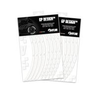 VFLUO - 2 x Kits Bandes Stickers Jantes Moto GP Rétro Réfléchissantes, 2 Kits d'Autocollants pour 2 Roues, 3M Technology™ - Haute visibilité latérale - Discret et Design - Pose facilitée - Blanc