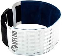 VFLUO - Brassard Moto Rétro Réfléchissant Blanc - Ajustable & élastique pour Veste Moto, Scooter, Vélo, Piétons - Haute Visibilité - Résistance & Maintien