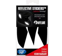 VFLUO - Gamme Stickers Noirs Rétro Réfléchissants - Bandes Casque Moto Icon Variant - Homologation FR - Technologie 3M™ - Haute Visibilité - Discret & Design - Adhérence maximale - Noir