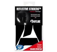 VFLUO - Gamme Stickers Noirs Rétro Réfléchissants - Bandes Casque Moto Roof Desmo - Homologation FR - Technologie 3M™ - Haute Visibilité - Discret & Design - Adhérence maximale - Noir