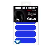 VFLUO - Kit 4 Bandes Stickers Rétro Réfléchissants Casque Moto - Autocollants Homologués Dimensions FR - Haute Visibilité, Technologie 3M™ - Couleurs et Design - Adhérence maximale