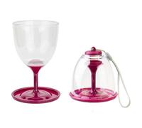 VFM e-Store - Lot de 2 verres à vin pliables - Accessoires pour le camping, les voyages et les vacances - 9 cm x 16 cm - 285 ml - Berry X 1 lot de 2