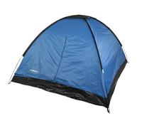 VFM e-Store Tente dôme pour 4 personnes avec coutures thermosoudées, grille d'aération intégrée, extérieur, camping, randonnée, vacances, festivals, voyages - Bleu/noir pour 4 personnes