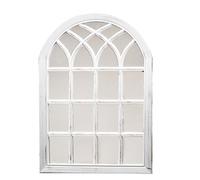 VFM - Miroir de jardin arqué pour jardin - Effet vieilli - Miroir intérieur et extérieur - Durable et élégant - 50,5 cm x 78,5 cm x 3 cm - Blanc