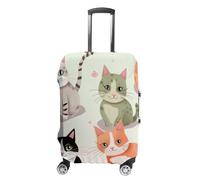 VFMKT Adorable housse de bagage de voyage avec motif chats de dessin animé, élastique, lavable, anti-poussière, anti-rayures, convient aux bagages de 48 à 81 cm, Style :, M