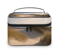 VFMKT Beach Dunes Trousse de maquillage portable avec fermeture éclair pour femme 25 x 18 x 15 cm, Dunes de plage, 25x18x15cm