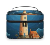 VFMKT Catoon Whale Lighthouse Trousse de maquillage portable de voyage avec fermeture éclair Organiseur de maquillage pour femme Phare de baleine 25 x 18 x 15 cm, Catoon Whale Lighthouse, 25x18x15cm