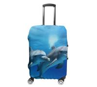 VFMKT Dauphins in the Travel Housse de valise élastique lavable anti-poussière anti-rayures pour valise de 48,3 à 81,3 cm, Style :, M