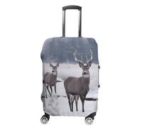 VFMKT Deer on Frozen Wilderness Housse de bagage de voyage élastique lavable anti-poussière anti-rayures Convient aux bagages de 48,3 à 81,3 cm, Style :, L